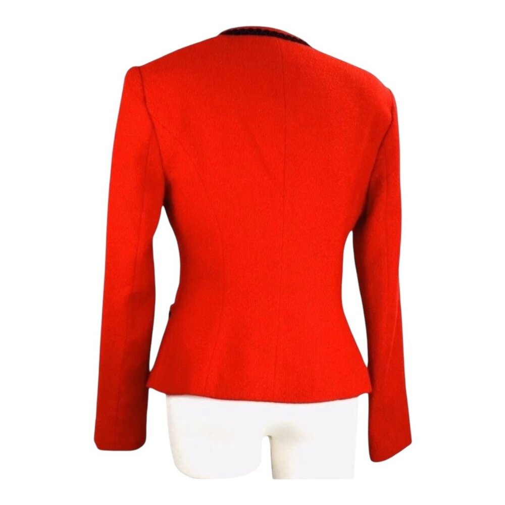 Georgiou Studio Vintage Red Wool/Nylon Womens Jacket With Gold Tassel Zipper - Picture 4 of 13